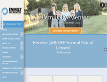 Tablet Screenshot of familyeyemuscatine.com